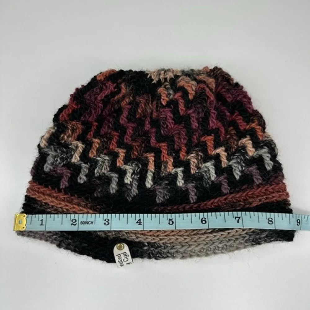 Created by Cyd Handmade Knit Beanie Alpaca Wool Chevron Zig Zag‎ Winter Hat NEW